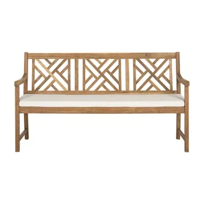 Safavieh Bradbury Wood Patio Bench In Sand
