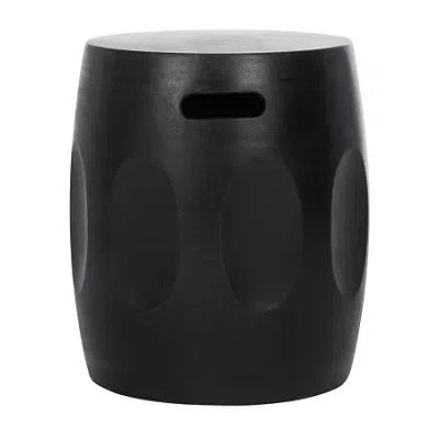 Safavieh Zuri Weather Resistant Cement Side Table In Black