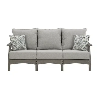 Signature Design By Ashley Visola Patio Sofa In Gray