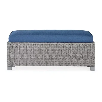 Signature Design By Ashley Naples Beach Removable Cushions Bench In Blue