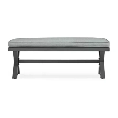 Signature Design By Ashley Elite Park Removable Cushions Bench In Gray