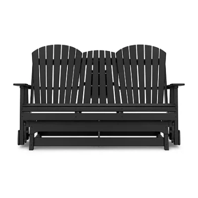 Signature Design By Ashley Hyland Wave Outdoor Glider Loveseat In Black