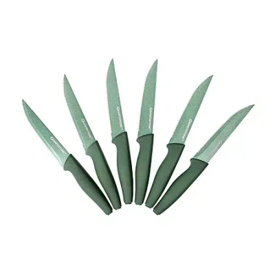 Granitestone Forged Stainless Steel 6-pc. Steak Knife Set In Green