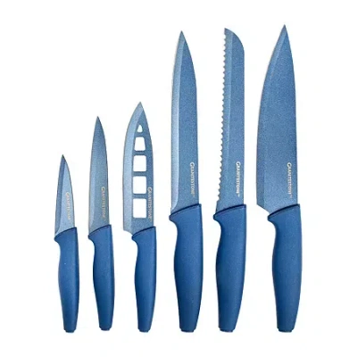 Granitestone Nutriblade 6-pc. Easy Grip Handle Knife Set In Blue