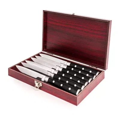 Berghoff Classico 6-pc Steak Knife Set With Wood Case In Silver