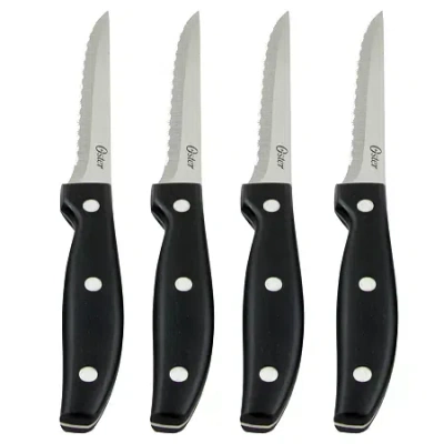 Oster Granger 4 Pack 4.5 Inch Steak Knife Set In Black In Black