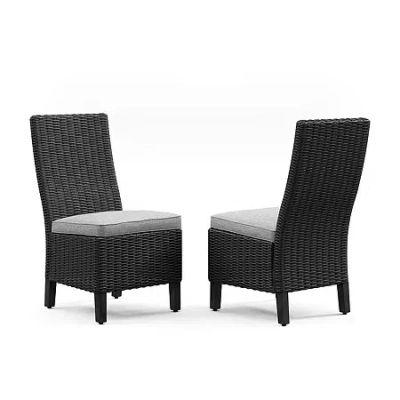 Signature Design By Ashley Beachcroft 2-pc. Outdoor Side Chair With Nuvella Cushion In Gray