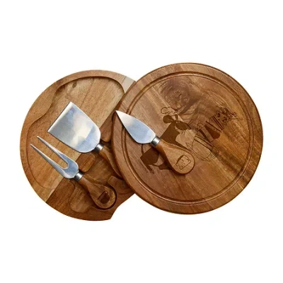 Picnic Time Acacia Brie-ratatouille 4-pc. Wood Cheese Board Set In Brown