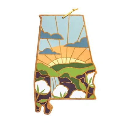 Totally Bamboo State Shaped Serving And Cutting Board Artwork By Summer Stokes In Multi