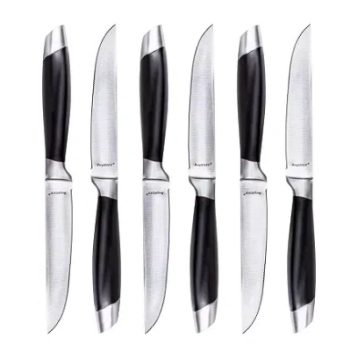 Berghoff Essentials Geminis Stainless Steel 6-pc. Steak Knife Set In Black