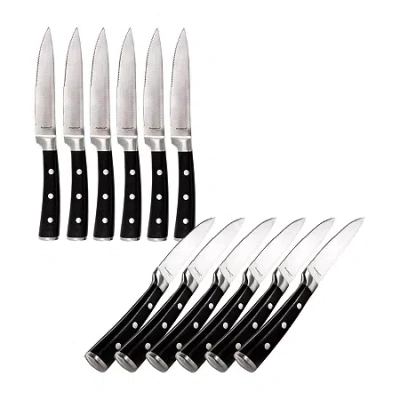 Berghoff Essentials Classico Stainless Steel 12-pc. Steak Knife Set In Black