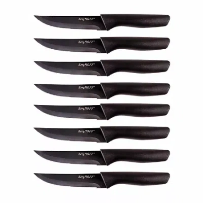 Berghoff Essentials Serrated Stainless Steel 8-pc. Knife Set In Black