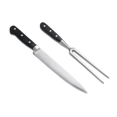 Black+decker Stainless Steel 2-pc. Carving Knife Set In Black