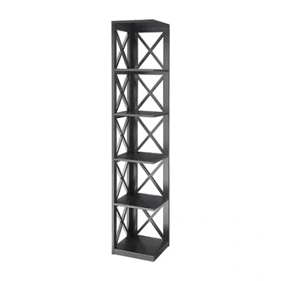 Convenience Concepts Oxford 5-shelf Corner Bookcase In Black