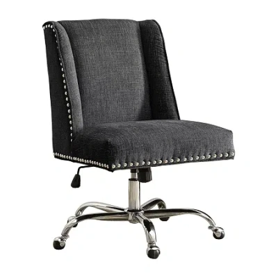 Linon Draper Office Chair In Silver