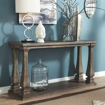 Signature Design By Ashley Johnelle Console Table In Gray
