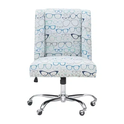 Linon Draper Office Chair In Blue
