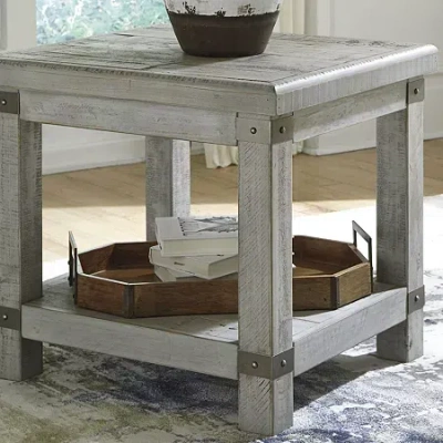 Signature Design By Ashley Carynhurst Storage End Table In Gray