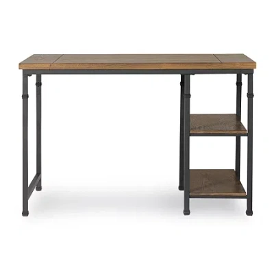 Linon Attwood Two-shelf Desk In Black