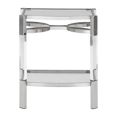 Signature Design By Ashley Chaseton Living Room Collection Glass Top End Table In Silver