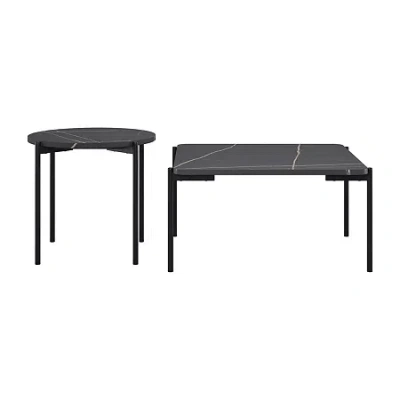 Corliving Versatile 2-piece Coffee Table Set In Black