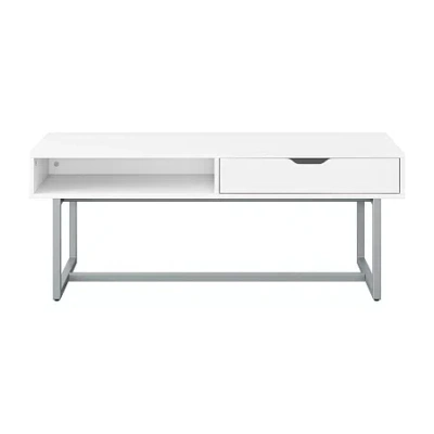 Corliving Living Room Collection Storage 1-drawer Coffee Table In White