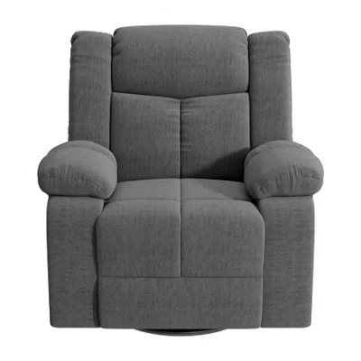 Handy Living Prolounger Traditional Swivel Glider Recliner In Plush Velvet In Black
