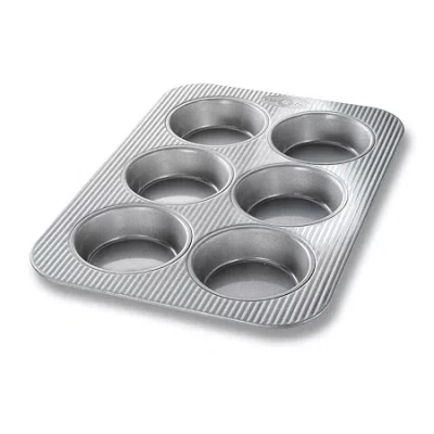 Usa Pan 6-well Mini Round Cake Pan In Silver