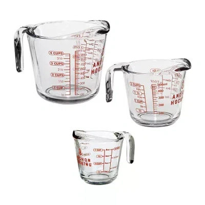 Anchor Hocking 3-pc. Glass Measuring Cup Set In Multi