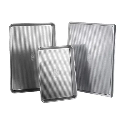 Usa Pan 3-pc. Non-stick Bakeware Set In Silver