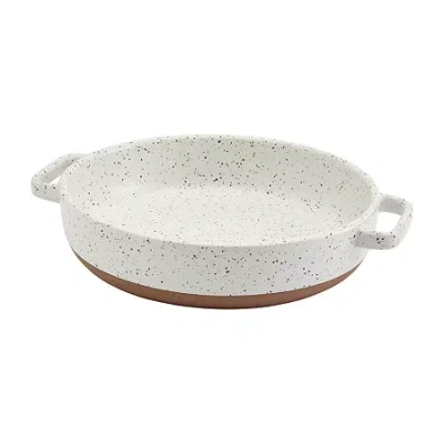 Denmark Speckled Stoneware 1.79-qt. Round Pie Dish In White