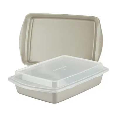 Rachael Ray 3pc. Lid Non-stick Bakeware Set In Silver