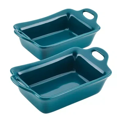 Rachael Ray Ceramic Rectangular 2-pc. Au Gratin Dish In Green