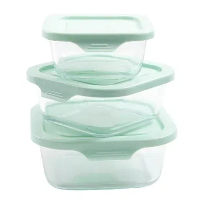 Martha Stewart Hadsell 6-pc. Square Glass Storage Containers In Blue