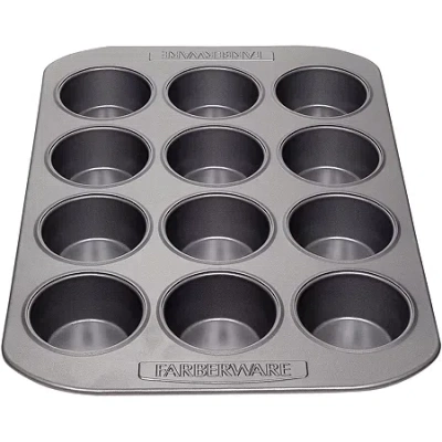 Farberware 12-cup Muffin Pan In Gray