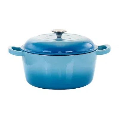 Megachef Cast Enameled Iron Round 2-pc. Casserole Dish In Blue