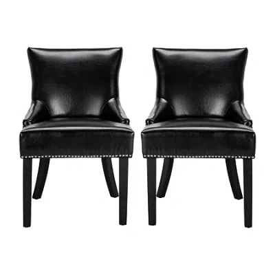 Safavieh Lotus Kitchen Collection 2-pc. Upholstered Dining Chair In Black