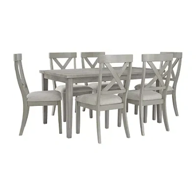 Signature Design By Ashley Paralee 7-piece Dining Set In Gray