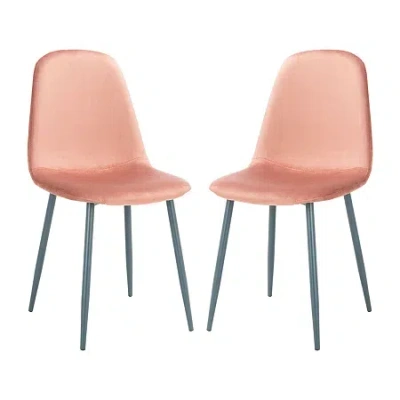 Safavieh Blaire Modern Diining Chair - Set Of 2 In Pink