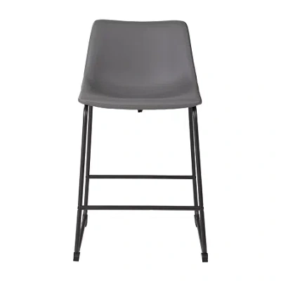 Signature Design By Ashley Collins 2-pc. Counter Height Upholstered Bar Stool In Gray