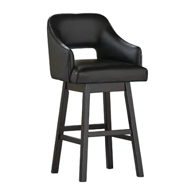 Signature Design By Ashley Tallenger 2-pc. Upholstered Swivel Bar Stool In Black
