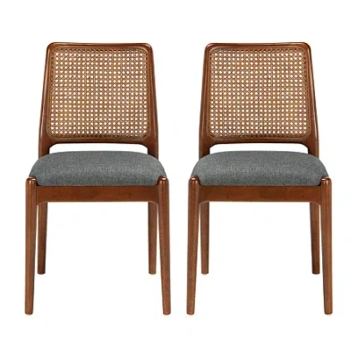 Safavieh Reinhardt Kitchen Collection 2-pc. Upholstered Dining Chair In Brown