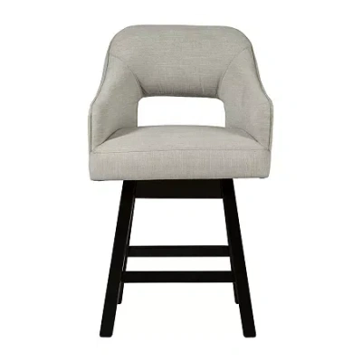 Signature Design By Ashley Tallenger 2-pc. Counter Height Upholstered Swivel Bar Stool In White