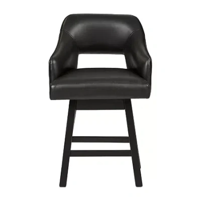 Signature Design By Ashley Tallenger 2-pc. Counter Height Upholstered Swivel Bar Stool In Black