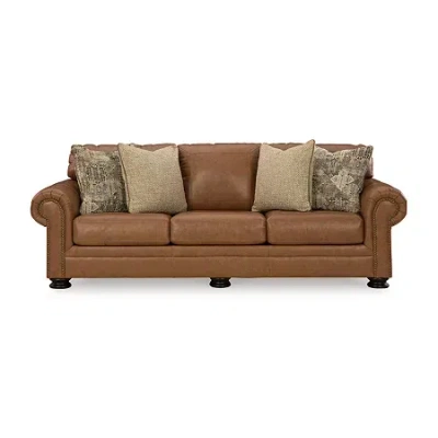 Signature Design By Ashley Carianna Leather Sofa In Brown