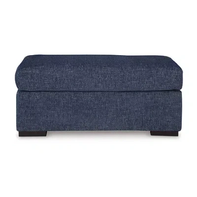 Signature Design By Ashley Evansley Ottoman In Blue