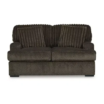Signature Design By Ashley Aylesworth Loveseat In Dark Brown In Brown