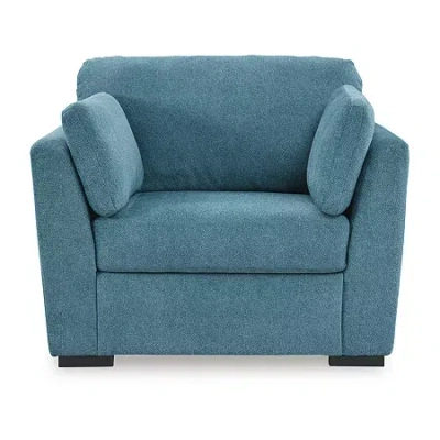 Signature Design By Ashley Keerwick Upholstered Oversized Chair In Blue