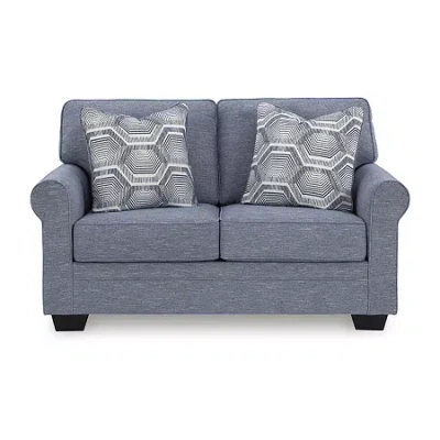 Signature Design By Ashley Carissa Manor Loveseat In Blue In Blue