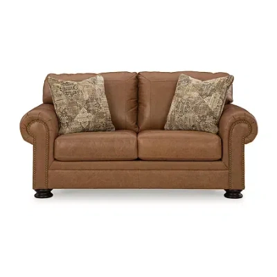 Signature Design By Ashley Carianna Leather Loveseat In Brown